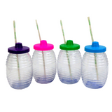 Mexican Style 16 oz Mini Plastic Barrel with Straw & Lid Traditional Vitroleros