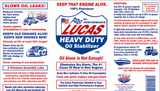 Lucas Heavy Duty Oil Stabilizer 10001 1 Quart 12 Pack Engine Treatment