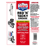 Lucas Oil 10005-30 Red "N" Tacky Grease 14-ounce 540°F Drop Point Pack of 30 New