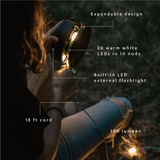 MPowerd Luci Solar String White Lights 18 Inch Length with Mobile Charging Black