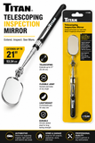 Titan 11185T Telescoping Inspection Mirror 1" x 2" Oval Extendable Tool
