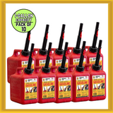 Midwest Can 1-Gallon Auto Shut Off Gasoline Can with Quick-Flow Spout (10 Pack)