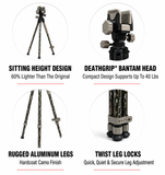 BOG DeathGrip Bantam Tripod Realtree Original Lightweight Shooting Rest Camo
