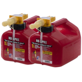 No-Spill 1.25-Gallon Gas Can Red with ViewStripe Stripe (2 PACK) NEW