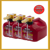 No-Spill 1.25-Gallon Gas Can Red with ViewStripe Stripe (3 PACK) NEW