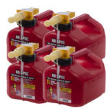 No-Spill 1.25-Gallon Gas Can Red with ViewStripe Stripe (4 PACK) NEW