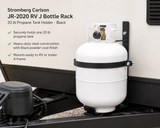 Stromberg Carlson JR-2020 RV J Bottle Rack 20 lb Propane Tank Holder Black