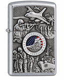 Zippo 24457 Defenders of Freedom Street Chrome Pocket Lighter