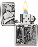 Zippo 24879 Resting Cowboy Brushed Chrome Pocket Lighter