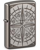 Zippo 29232 Compass Design Black Ice Refillable Pocket Lighter