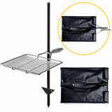 Stromberg Carlson Stake & Grill Camping Campfire Grill Grate 15x22 w/ Carry Bag