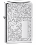 Zippo Venetian High Polish Chrome Windproof Pocket Lighter