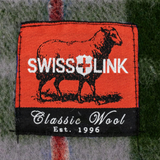 Swiss Link 4111 Military Surplus 90 x 62 Inch Classic Wool Plaid Blanket Green