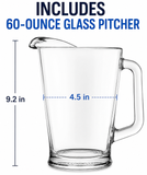 Libbey 5260 Glass Pitcher 60 Oz Clear Beverage Water Juice Pitcher