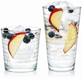Libbey 55535 Hoops 16-Piece Drinking Glass Set Tumblers & Rocks Glasses