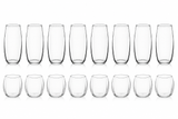 Libbey Samba 16 Pc Drinking Glass Set Rocks Tumblers Dishwasher Safe Clear