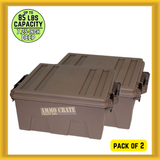 2x MTM ACR8-72 7" Deep 85-pound Capacity Large Ammo Crate Utility Box Dark Earth