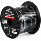 Audiopipe 16 Gauge 100 Ft Black Primary Wire Car Audio Automotive Cable