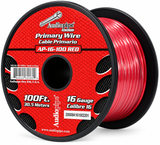 Audiopipe 16 Gauge 100 Ft Red Primary Remote Wire Car Audio Automotive Cable