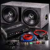 Audiopipe Dual 12" Subwoofer Box w/ Amp & Wiring Kit Bass Combo Package