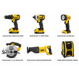 DEWALT DCK620D2 20V MAX 6 Tool Combo Kit Batteries Charger Bag