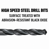 Drill America 3/8" x 12" High Speed Steel Aircraft Extension Drill Bit