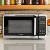 Black + Decker 0.9 Cu Ft Digital Microwave Oven w/ Turntable in Stainless Steel