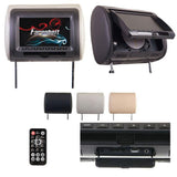 x2 Farenheit HRD-71CC 7" Universal DVD Headrest Monitor w/ USB and Aux Input NEW