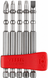 Vessel IBMG90K002 5Pc Impact Driver Torsion Bits w/ Mag Charge Holder