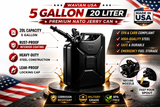 Wavian 5 Gallon 20L NATO Steel Jerry Can w/ Leakproof Spout Black