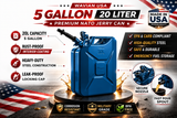 Wavian 5 Gallon 20L NATO Steel Jerry Can w/ Leakproof Spout Blue
