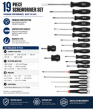 Williams 19Pc Premium Screwdriver Set Phillips Slotted Electrician