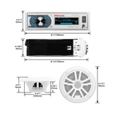Boss Audio MCK632WB.64 1 DIN 6.5" Full Range Marine Stereo Speaker Package (NEW)