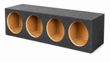 Q Power QHD124HOLE Quad 12" Sealed Subwoofer Box Enclosure 4-Hole MDF