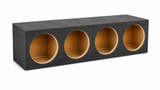 Q Power QHD124HOLE Quad 12" Sealed Subwoofer Box Enclosure 4-Hole MDF