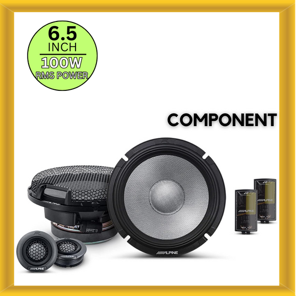 Alpine R2-S65C 6.5 Inch R-Series High-Resolution 2-Way Car Component Speaker Set