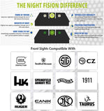 Night Fision TAU250001YGXX Tritium Perfect Dot Front Sight Yellow/Green