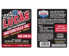 12 x Lucas Oil 10700 20W-50 Motorcycle Oil 1 Qt 4 Stroke Engine Oil
