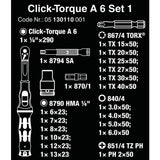 Wera 0513011000 Click-Torque 1/4″ Reversible Bit Wrench & Bit Set - 20 Pc. Set