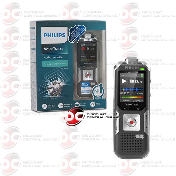 Philips DVT6010 Voice Tracer Voice Activated Audio Recorder (Silver/ Anthracite)