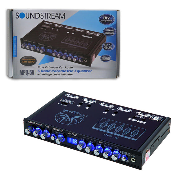 Soundstream MPQ-5V 5-Band Car Parametric Equalizer w/ Voltage Level Indicator