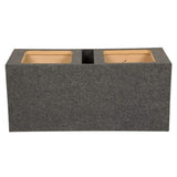 Q Power Dual 12" Square Holes Vented Heavy Duty Subwoofer Enclosure Box | QHD212VSQ